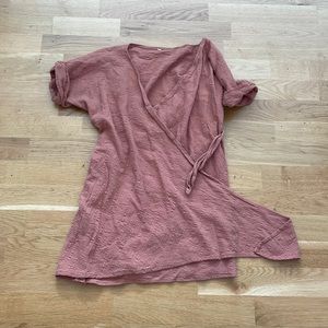 Burnt orange summer wrap dress